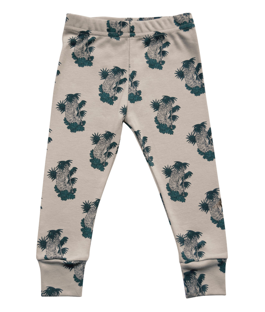 Little Kitt 100% cotton unisex neutral sloth animal leggings for babies and toddlers