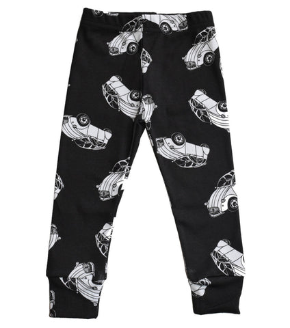 Little Kitt 100% cotton unisex monochrome 2cv car leggings for babies and toddlers