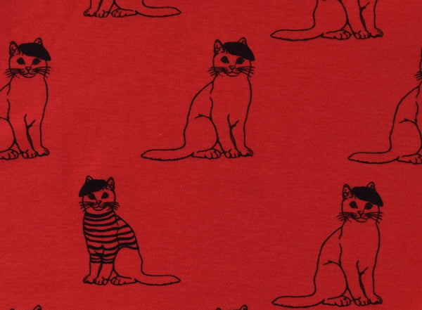 Little Kitt 100% cotton unisex red cat t-shirt for babies and toddlers